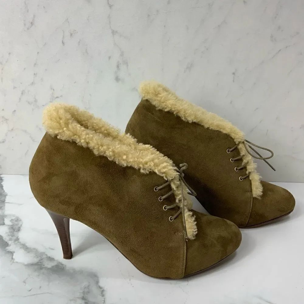 J. Crew shearling lined stiletto booties
